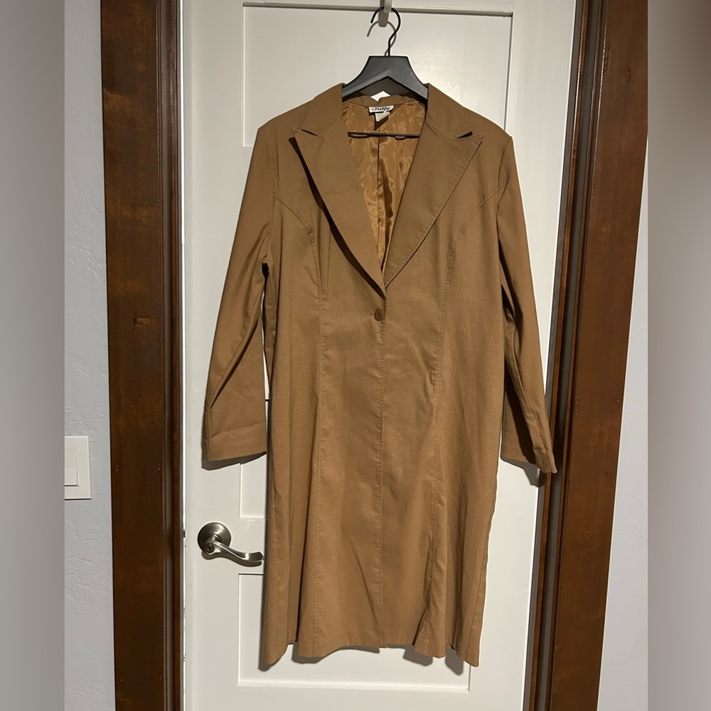 Vintage Sally U.S.A. Long One Button Tan Overcoat
